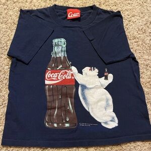 Vintage Coca Cola Single Stitch Kids 90s T-Shirt with Polar Bear